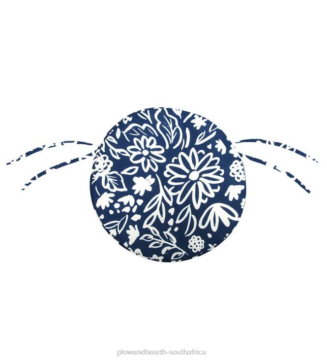Houseware Plow & Hearth Classic Round Chair Cushion with Ties, 16dia. x 2- Petal Pushing NFLB1557
