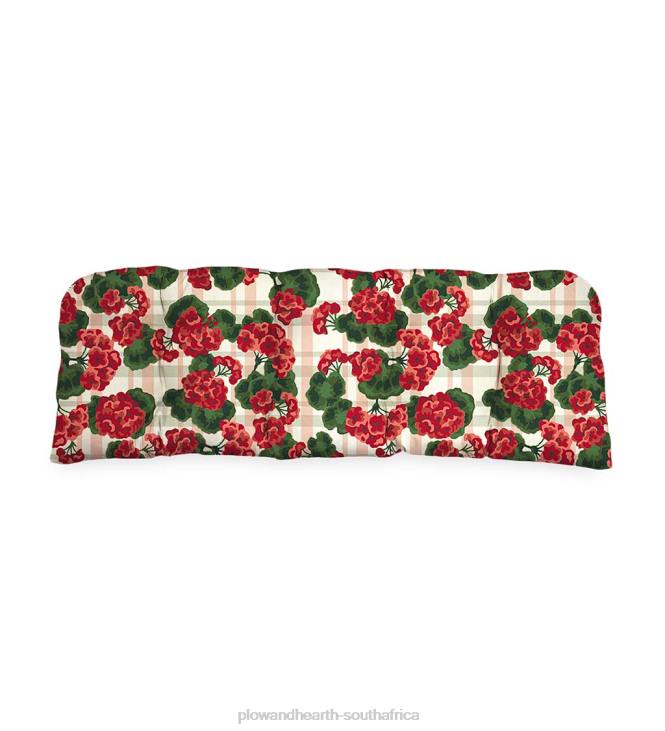 Houseware Plow & Hearth Classic Rounded Swing/Bench Cushion, 41 3/4x 18 3/4x 3- Country Geranium NFLB1505