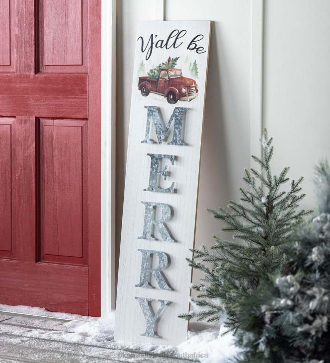 Houseware Plow & Hearth Double-Sided Fall/Holiday Greeting Wooden Standing Porch Leaner NFLB1490