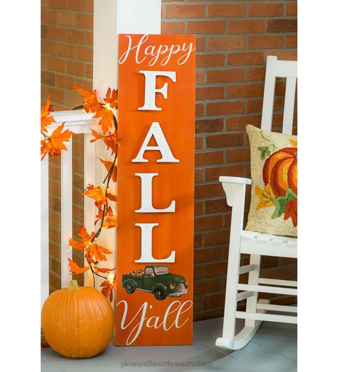 Houseware Plow & Hearth Double-Sided Fall/Holiday Greeting Wooden Standing Porch Leaner NFLB1490
