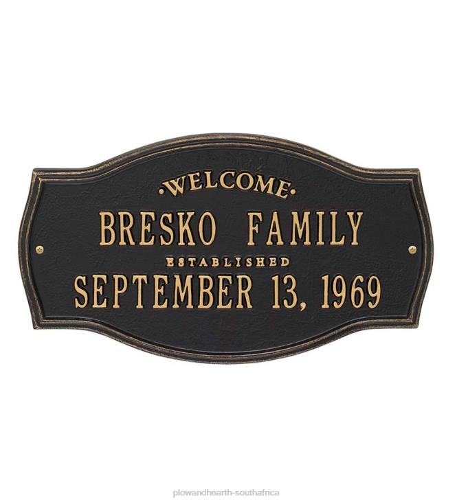Houseware Plow & Hearth Heirloom Personalized Welcome Wall Plaque - Black NFLB1501