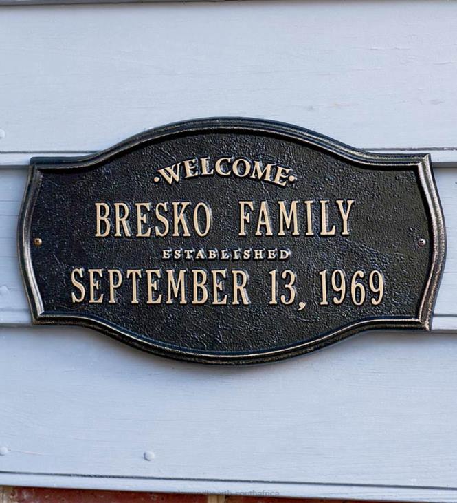 Houseware Plow & Hearth Heirloom Personalized Welcome Wall Plaque - Black NFLB1501