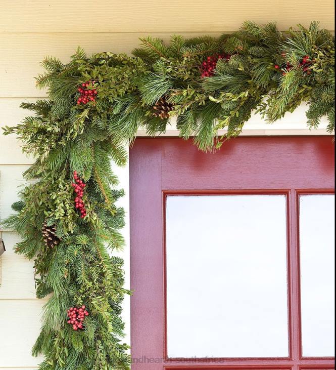 Houseware Plow & Hearth Holiday Woodland Evergreens 12'L Garland NFLB1474