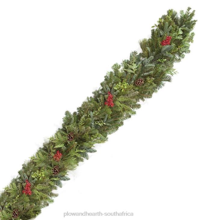 Houseware Plow & Hearth Holiday Woodland Evergreens 12'L Garland NFLB1474
