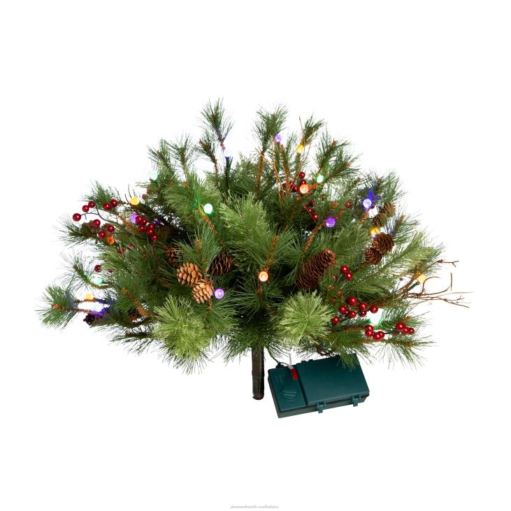 Houseware Plow & Hearth Indoor/Outdoor Blue Ridge Garland with Battery-Operated Dual-Function Lights NFLB1484