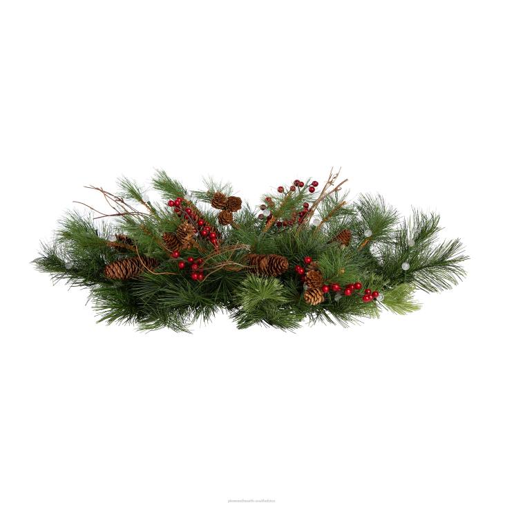Houseware Plow & Hearth Indoor/Outdoor Blue Ridge Garland with Battery-Operated Dual-Function Lights NFLB1484