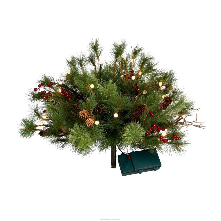 Houseware Plow & Hearth Indoor/Outdoor Blue Ridge Greenery with Battery-Operated Dual-Function Lights NFLB1479
