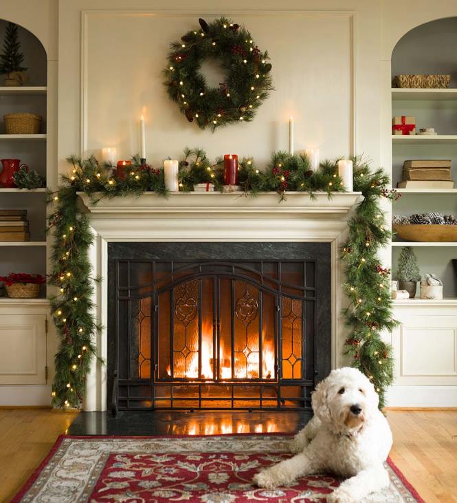 Houseware Plow & Hearth Indoor/Outdoor Blue Ridge Greenery with Battery-Operated Dual-Function Lights NFLB1479