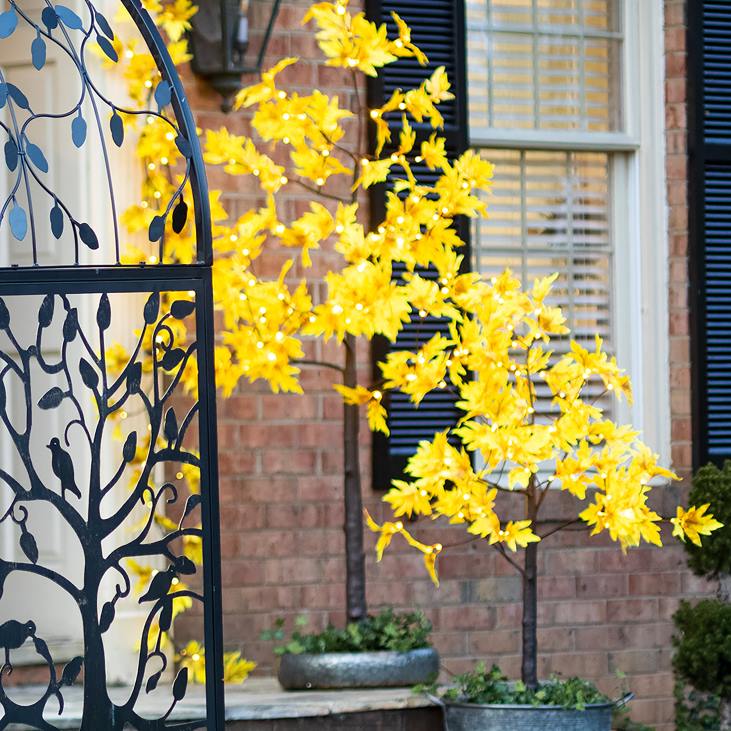 Houseware Plow & Hearth Indoor/Outdoor Electric Lighted Golden Sugar Maple Trees NFLB1577