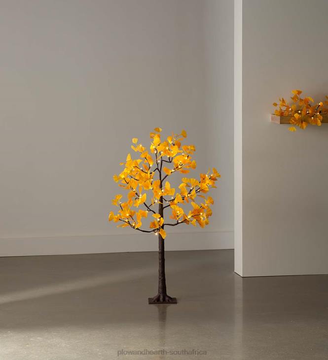 Houseware Plow & Hearth Indoor/Outdoor Electric Lighted Yellow Gingko Trees NFLB1580