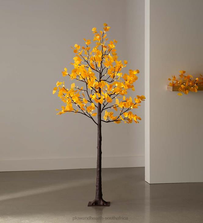 Houseware Plow & Hearth Indoor/Outdoor Electric Lighted Yellow Gingko Trees NFLB1580