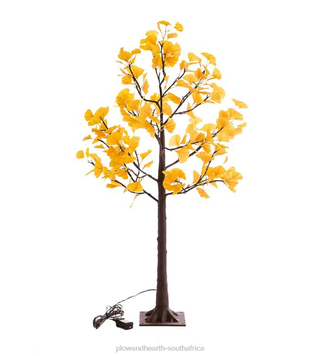 Houseware Plow & Hearth Indoor/Outdoor Electric Lighted Yellow Gingko Trees NFLB1580