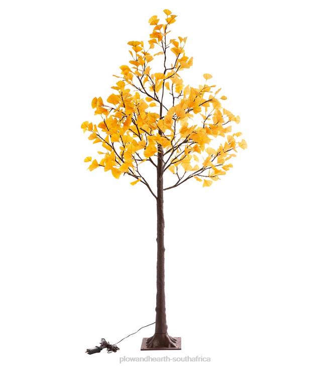Houseware Plow & Hearth Indoor/Outdoor Electric Lighted Yellow Gingko Trees NFLB1580