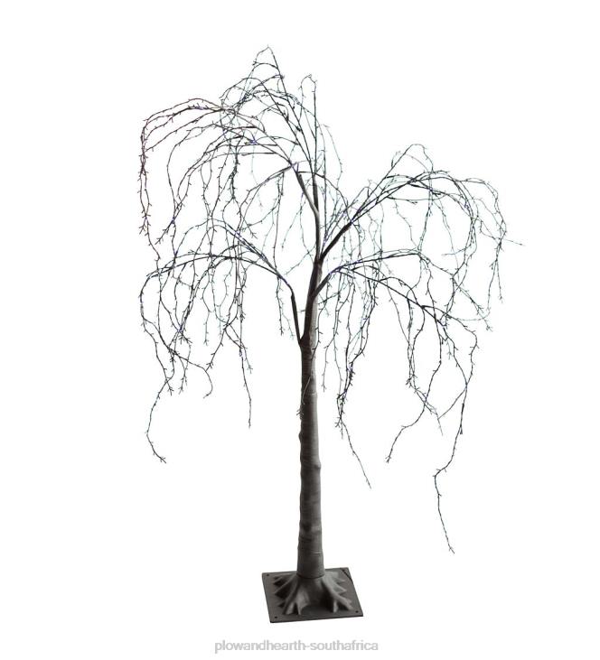 Houseware Plow & Hearth Indoor/Outdoor Halloween Electric Lighted Black Weeping Willow Tree with Purple LEDs NFLB1530