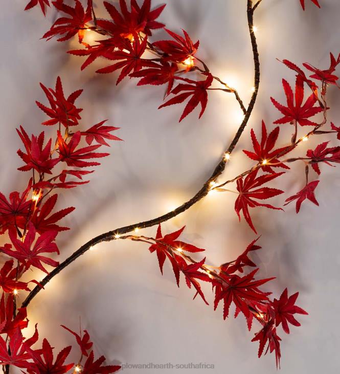 Houseware Plow & Hearth Indoor/Outdoor Lighted Japanese Maple Leaf Garland with 70 Lights NFLB1546