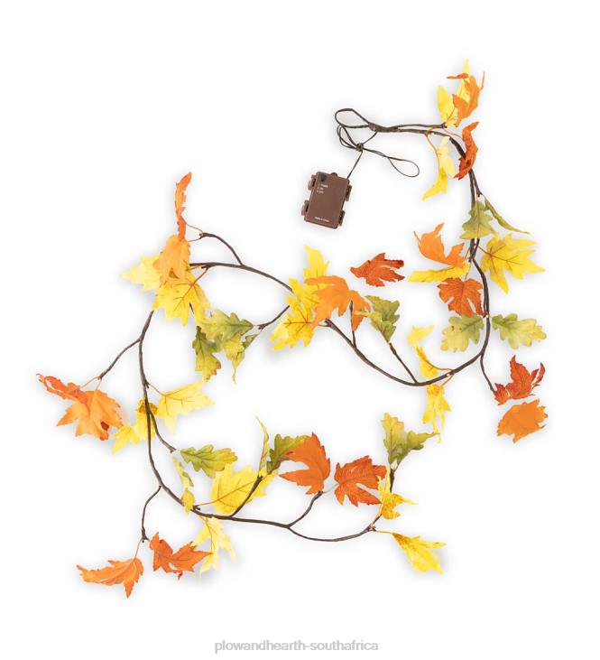 Houseware Plow & Hearth Indoor/Outdoor Lighted Mixed Oak Leaf Garland NFLB1581