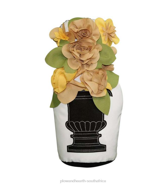 Houseware Plow & Hearth Indoor/Outdoor Potted Rosebuds Doorstop - Gold NFLB1537