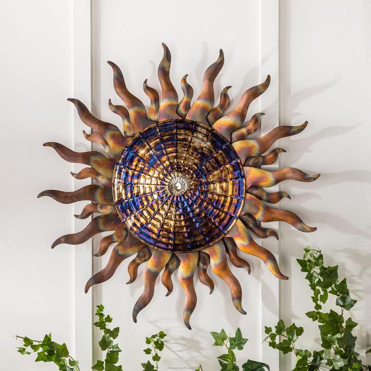 Houseware Plow & Hearth Iridescent Metal Sun Wall Art NFLB1514