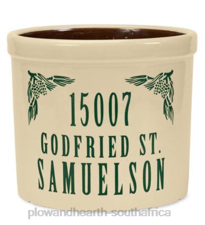 Houseware Plow & Hearth Personalized Crock With Name And Address - Blue Pine Cone NFLB1509