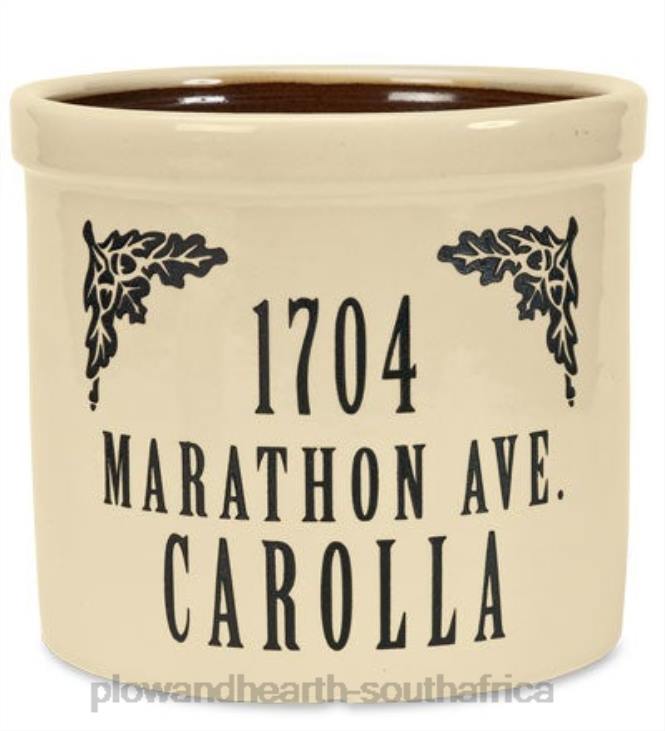 Houseware Plow & Hearth Personalized Crock With Name And Address - Blue Pine Cone NFLB1509