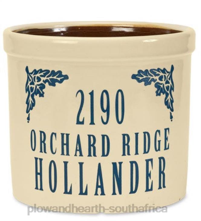 Houseware Plow & Hearth Personalized Crock With Name And Address - Blue Pine Cone NFLB1509