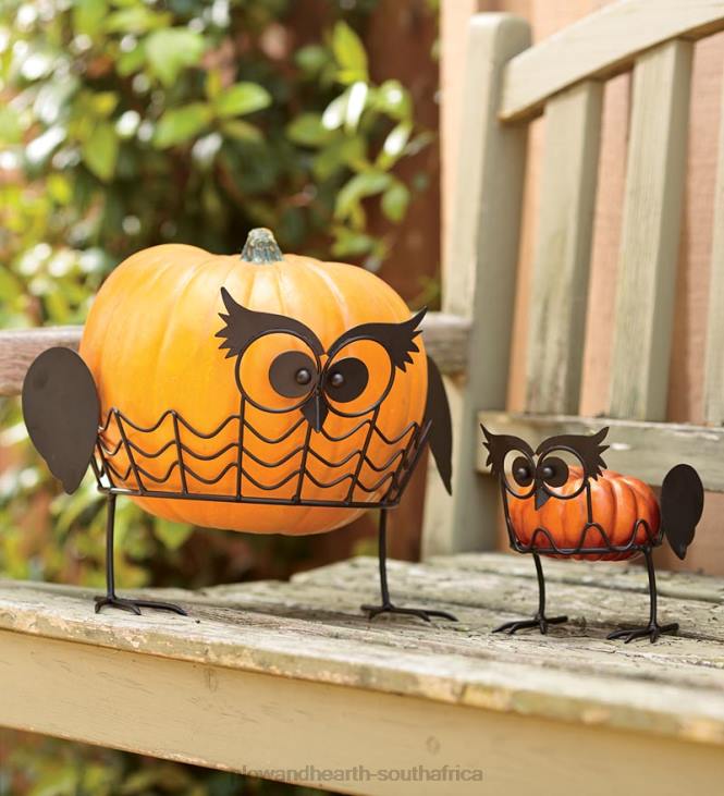 Houseware Plow & Hearth Set Of 2 Owl Pumpkin Holders NFLB1497