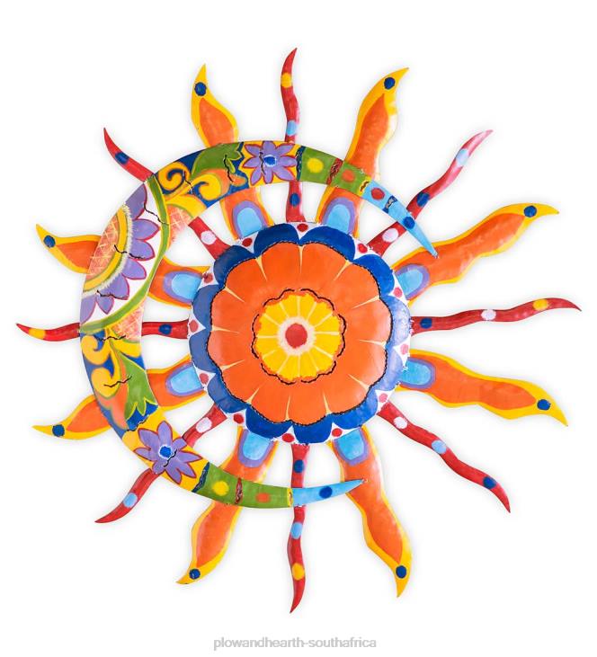 Houseware Plow & Hearth Talavera Sun and Moon Painted Metal Wall Art NFLB1500