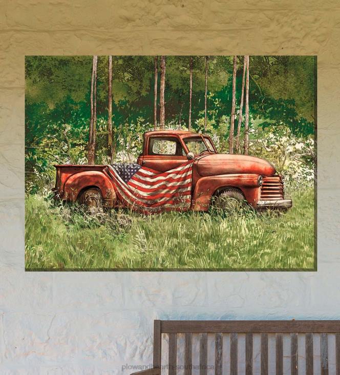 Houseware Plow & Hearth Vintage Patriot Indoor/Outdoor Canvas Wall Art NFLB1554