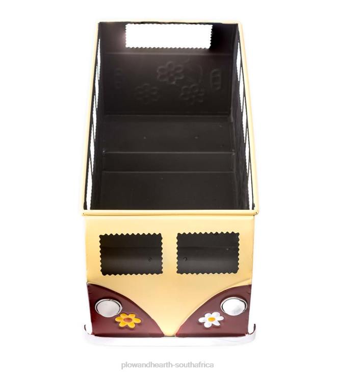 Houseware Plow & Hearth Vintage Style Flower Power Miniature Bus Garden Planter - Red NFLB1542