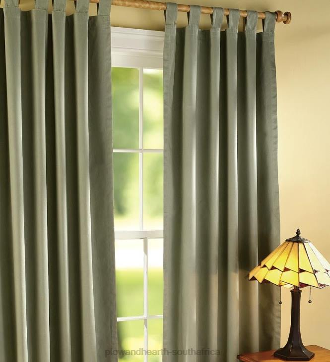 Houseware Plow & Hearth 54 L Thermalogic Energy Efficient Insulated Solid Tab-Top Curtain Pair - Chocolate NFLB3156