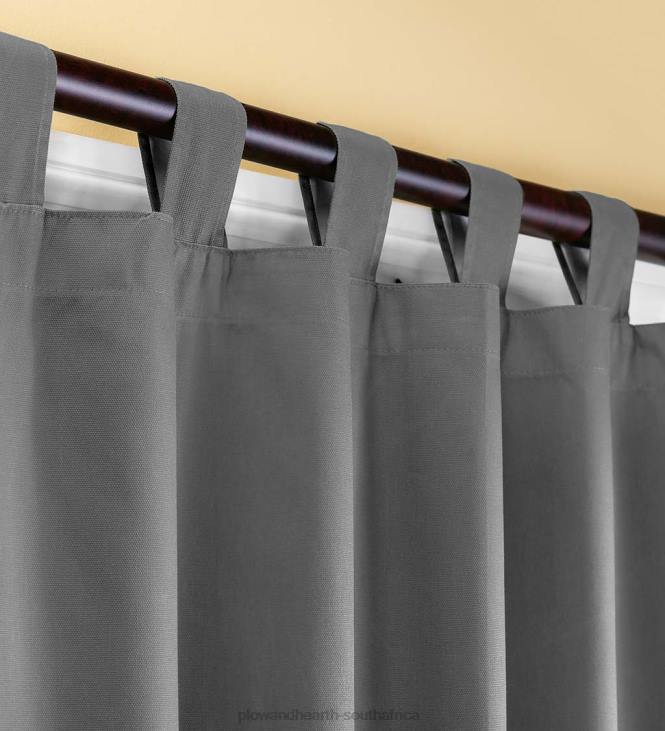 Houseware Plow & Hearth 95 L Thermalogic Energy Efficient Insulated Solid Tab-Top Curtain Pair - Gray NFLB3141
