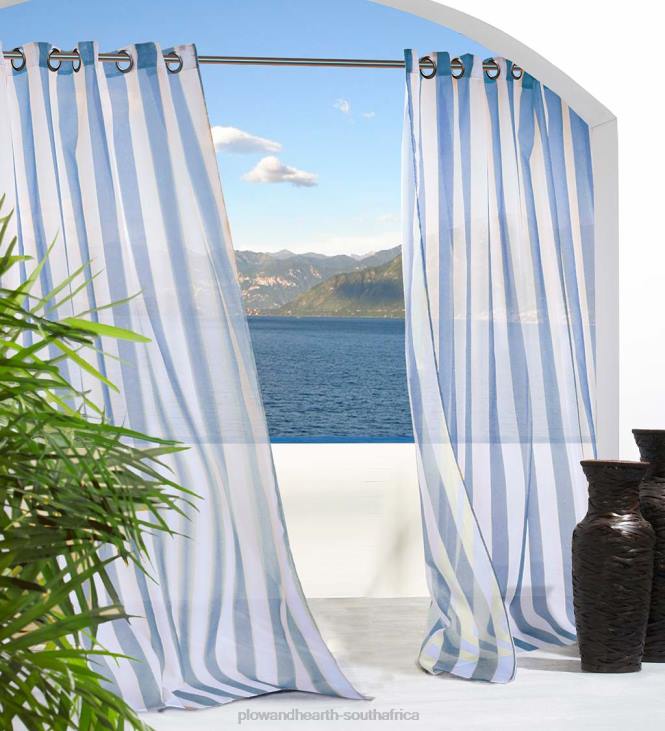 Houseware Plow & Hearth Escape Striped Outdoor Curtain Panel NFLB1473