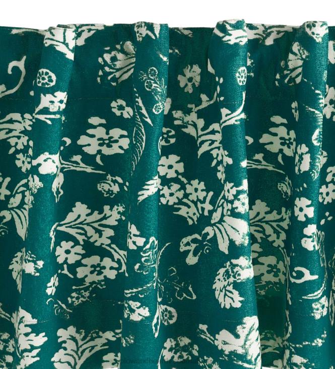 Houseware Plow & Hearth Floral Damask Rod-Pocket Homespun Insulated Curtain Panel, 42 W x 84 L - Evergreen NFLB3221