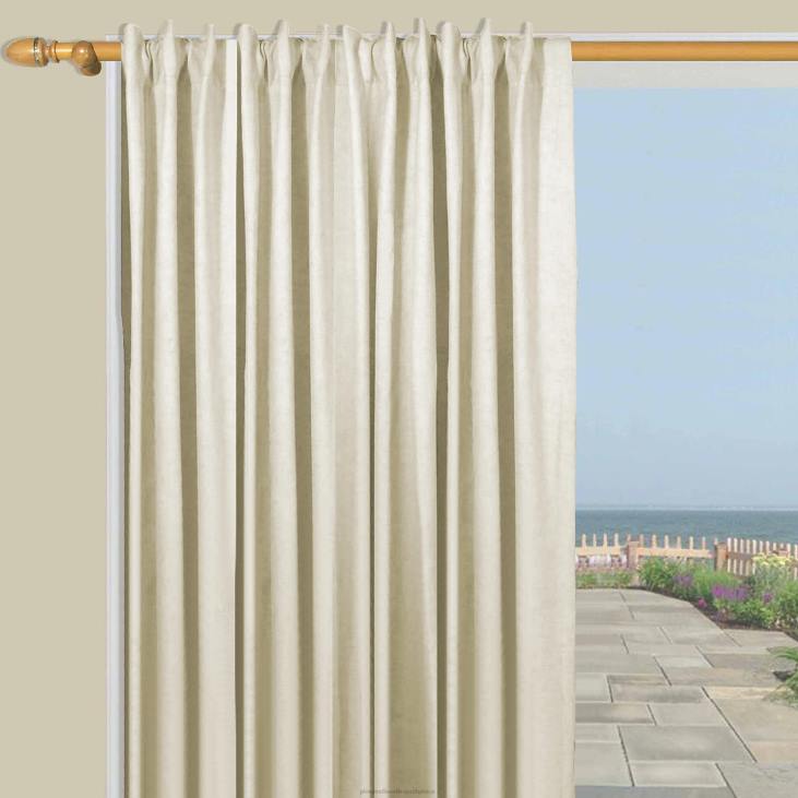 Houseware Plow & Hearth Homespun Double-Wide Rod Pocket Patio Panel with Wand, 84 L x 80 W - Denim Blue NFLB3191