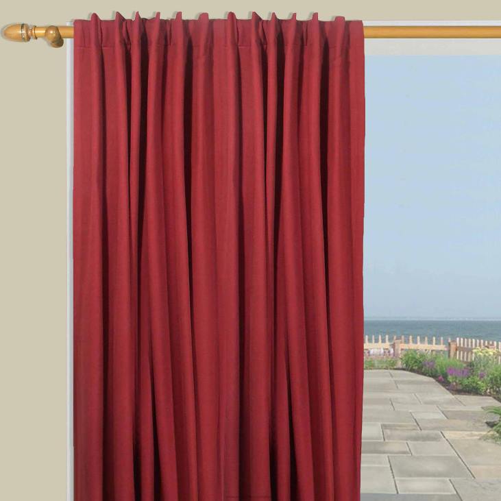 Houseware Plow & Hearth Homespun Double-Wide Rod Pocket Patio Panel with Wand, 84 L x 80 W - Denim Blue NFLB3191