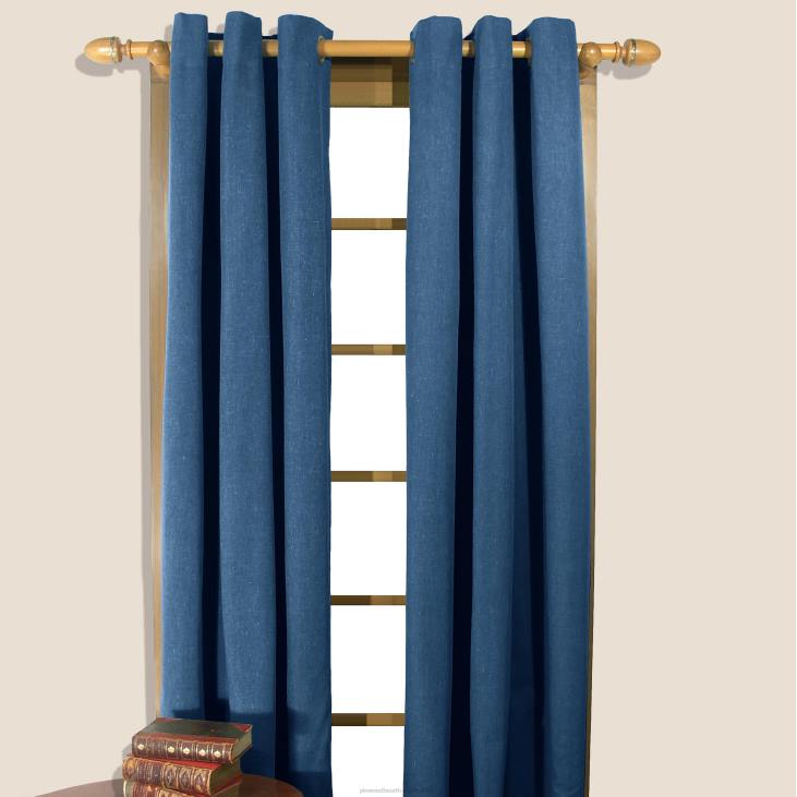 Houseware Plow & Hearth Homespun Grommet-Top Insulated Curtain, 96 L - Denim Blue NFLB3202
