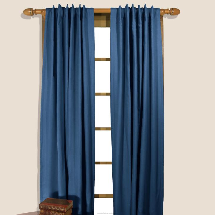 Houseware Plow & Hearth Homespun Rod-Pocket Insulated Curtain, 72 L - Denim Blue NFLB3227