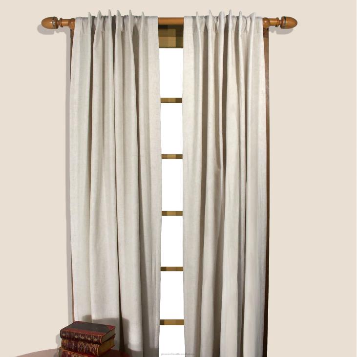Houseware Plow & Hearth Homespun Rod-Pocket Insulated Curtain, 72 L - Denim Blue NFLB3227