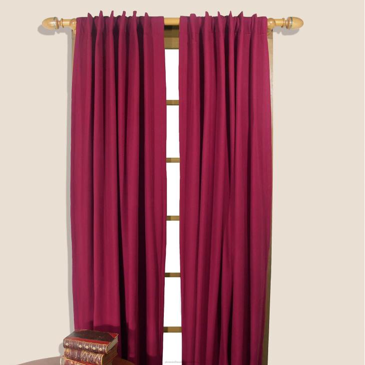 Houseware Plow & Hearth Homespun Rod-Pocket Insulated Curtain, 84 L - Red NFLB3185