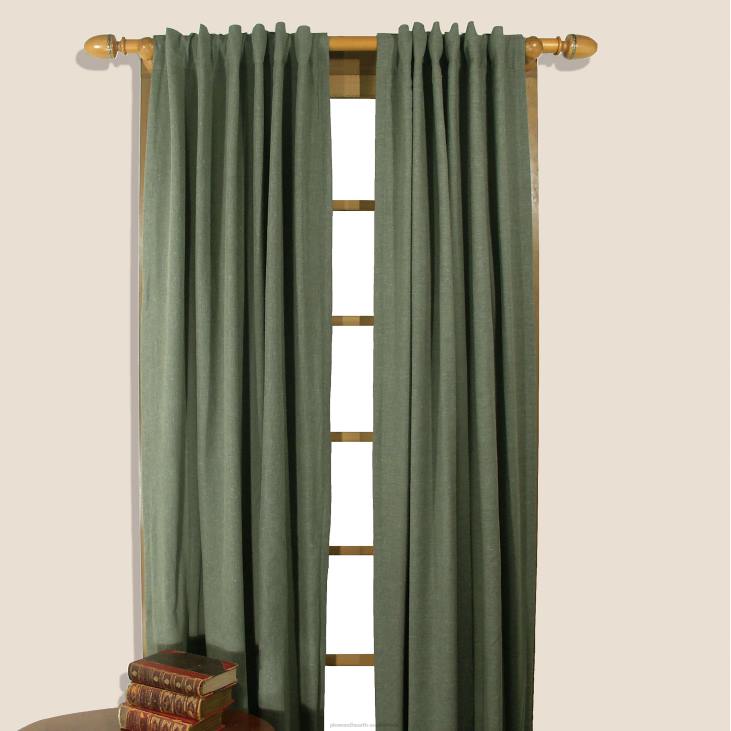 Houseware Plow & Hearth Homespun Rod-Pocket Insulated Curtain, 96 L - Moss NFLB3179