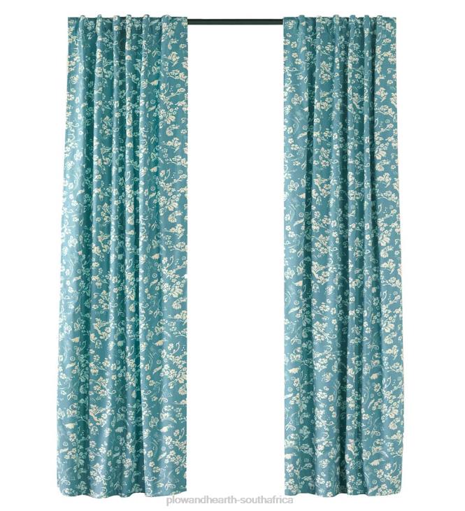 Houseware Plow & Hearth Insulated Floral Damask Short Panel with Rod Pocket, 42 W x 45 L - Blue NFLB3145