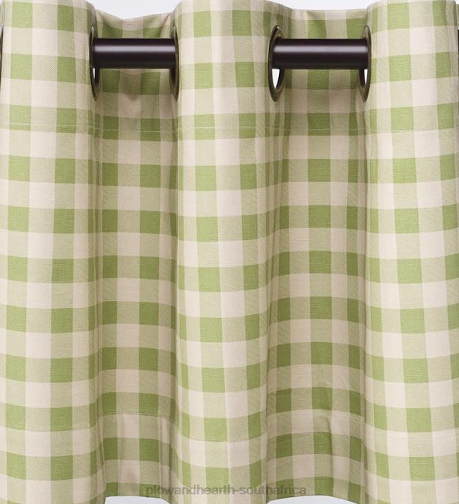 Houseware Plow & Hearth Thermalogic Check Grommet-Top Double-Wide Curtain Pair, 84 L - Sage NFLB3151
