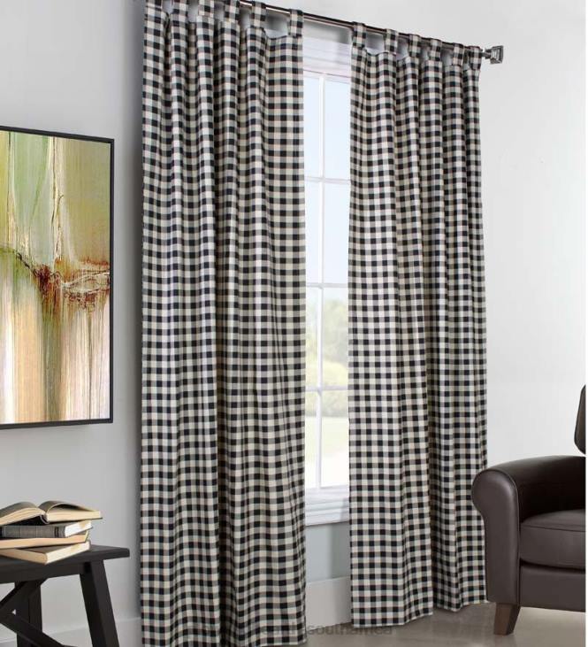 Houseware Plow & Hearth Thermalogic Check Tab-Top Curtain Pair, 95 L x 80 W - Cranberry NFLB3182