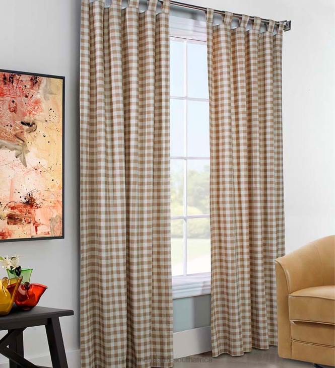 Houseware Plow & Hearth Thermalogic Check Tab-Top Double-Wide Curtain Pair, 84 L x 160 W - Black NFLB3134