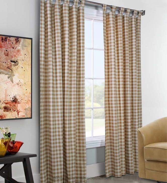 Houseware Plow & Hearth Thermalogic Check Tab-Top Double-Wide Curtain Pair, 84 L x 160 W - Black NFLB3134