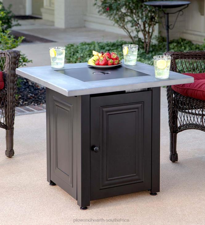 Houseware Plow & Hearth Allston Outdoor LP Gas Fire Pit with Concrete-Look Mantel NFLB1611