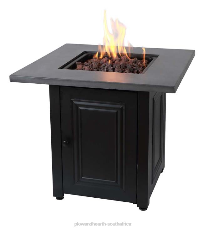Houseware Plow & Hearth Allston Outdoor LP Gas Fire Pit with Concrete-Look Mantel NFLB1611