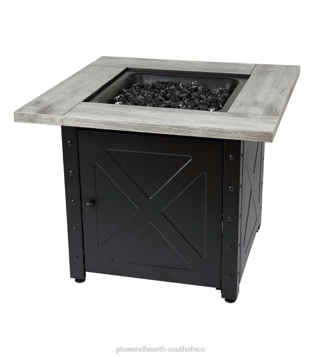 Houseware Plow & Hearth Barnesdale Outdoor LP Gas Fire Pit with Printed Resin Mantel, 30NFLB1619