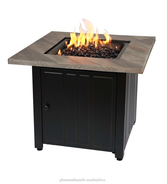 Houseware Plow & Hearth Bayhill Outdoor LP Gas Fire Pit with Printed Resin Mantel, 30NFLB1618