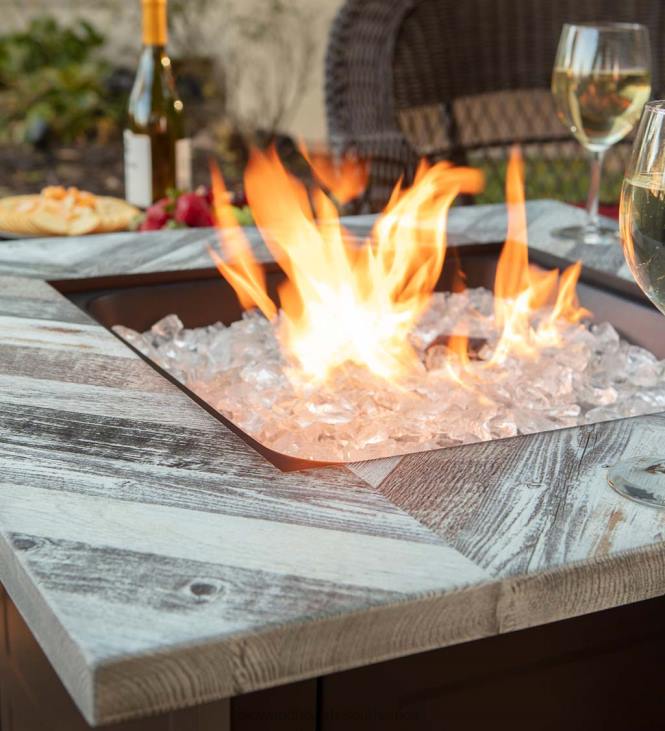Houseware Plow & Hearth Berwyn Outdoor LP Gas Fire Pit with Printed Resin Mantel, 30NFLB1631